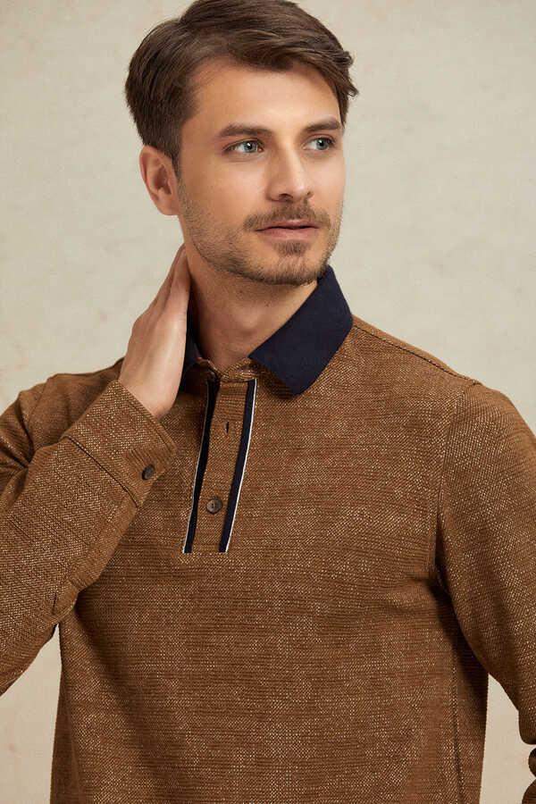 Camel Polo Sweatshirt - 4