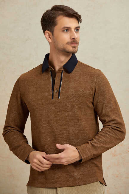 Camel Polo Sweatshirt - SMILE