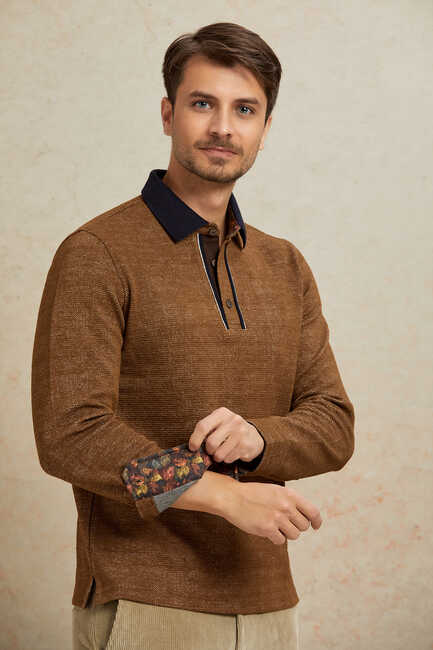 Camel Polo Sweatshirt - SMILE (1)