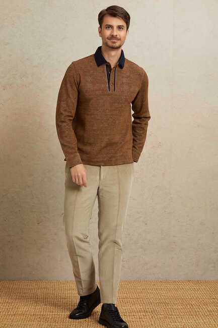 ESONI-PB POLO ERKEK SWEATSHIRT - CAMEL - Thumbnail