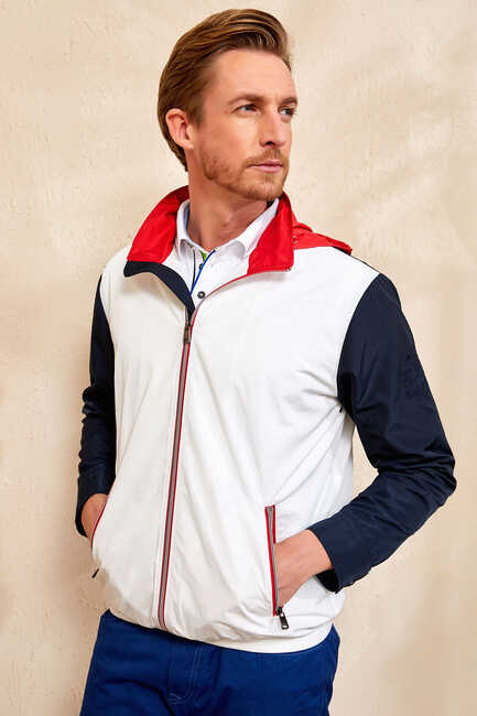 FRIAR MAN HOODY JACKET NAVY - WHITE - Thumbnail