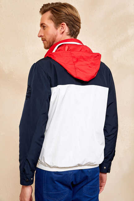 FRIAR MAN HOODY JACKET NAVY - WHITE - Thumbnail