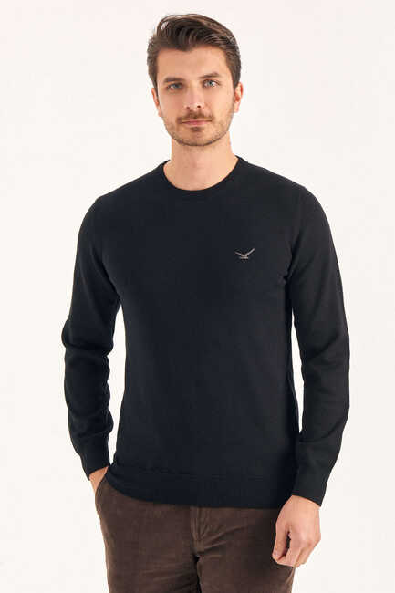 Black 100% Cotton Crew Neck T-shirt
