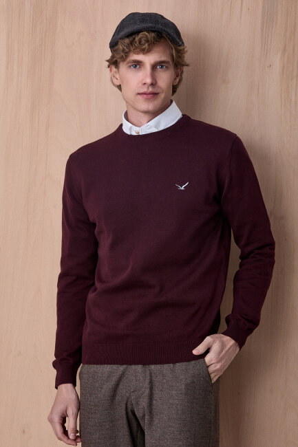 Mürdüm %100 Pamuk Bisiklet Yaka Kazak