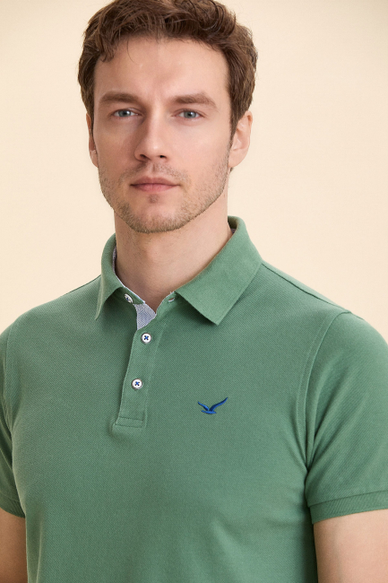 Khaki Logo Polo T-Shirt Haki