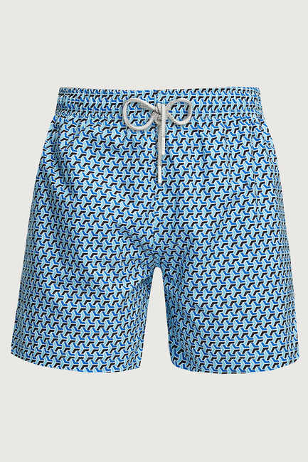 SMILE - GEOMETRICO MAN SWIM SHORTS - BLUE