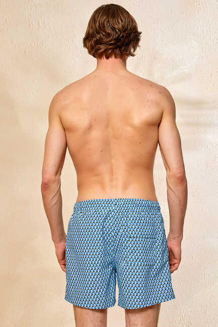 GEOMETRICO MAN SWIM SHORTS - BLUE - Thumbnail