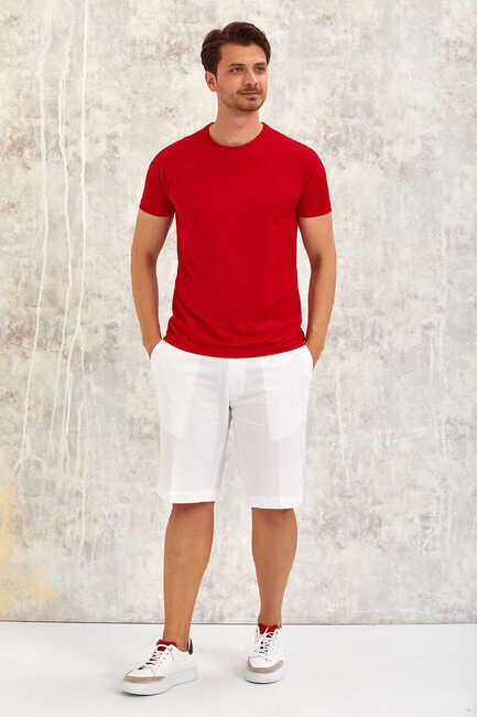 Red Basic Crew Neck T-Shirt Kırmızı