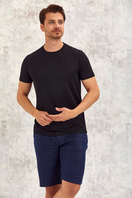 Black Basic Crew Neck T-Shirt Black