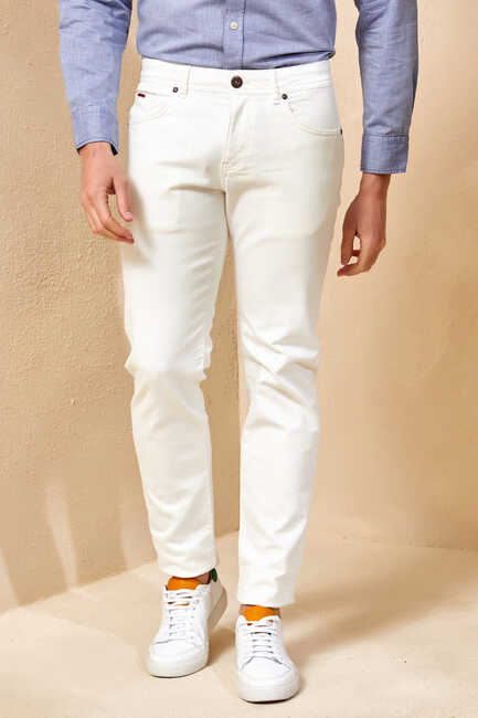 White 5 Pocket Trousers Beyaz