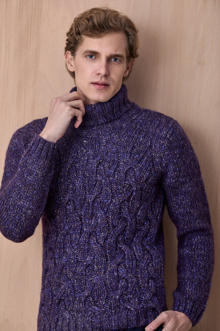 Purple Crew Neck Sweater Purple