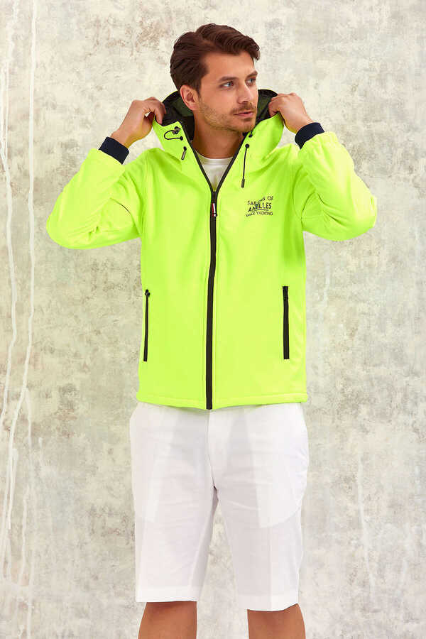 Yeşil Neon Softshell Mont - 5