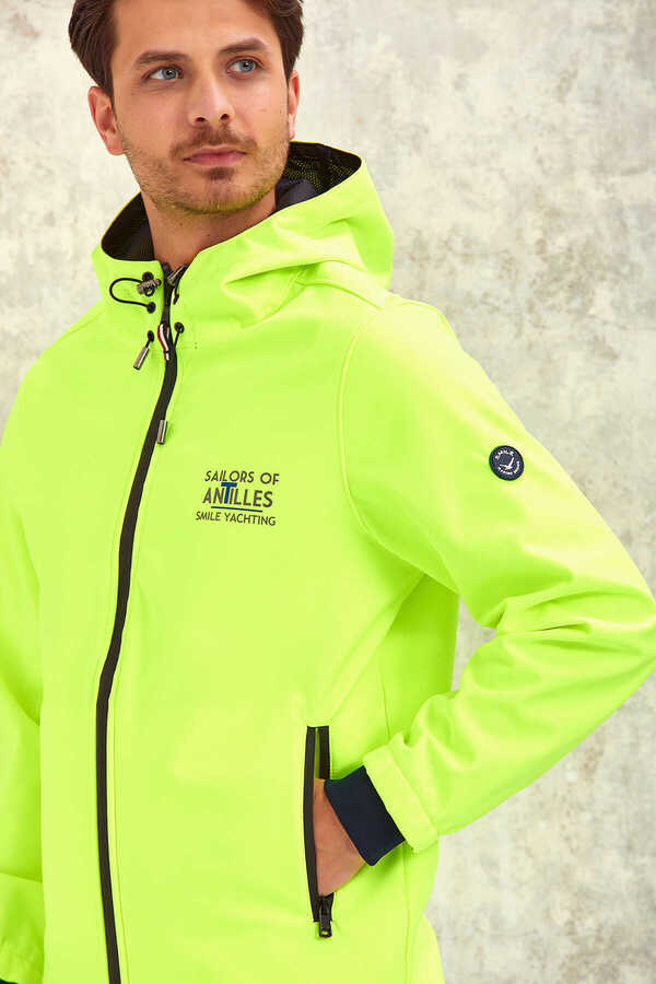 Yeşil Neon Softshell Mont - 9