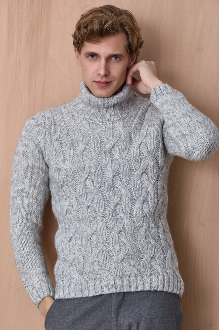 Gray Crew Neck Sweater Gri