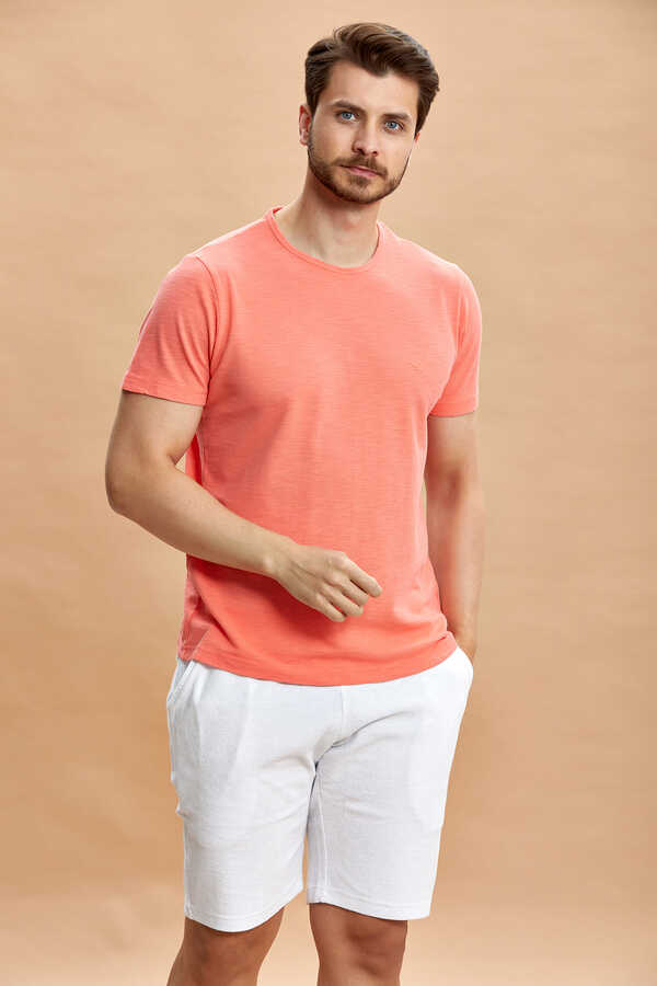 Coral 100% Cotton Basic T-shirt
