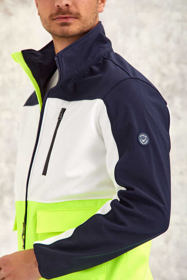 Lacivert - Sarı Softshell Mont - 7