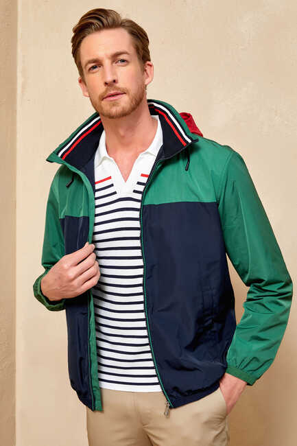 SMILE - LAURI MARINE JACKET GREEN - NAVY