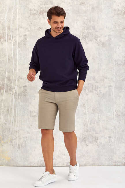 Navy Blue Hooded Sweatshirt Lacivert