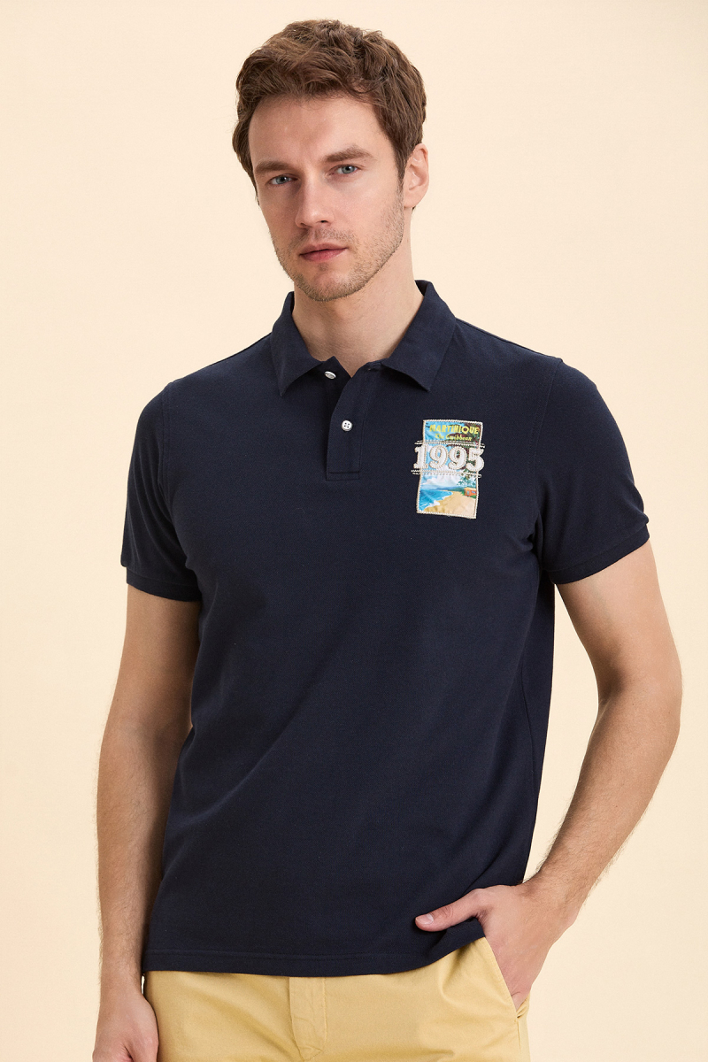 Lacivert %100 Pamuklu Polo Tişört