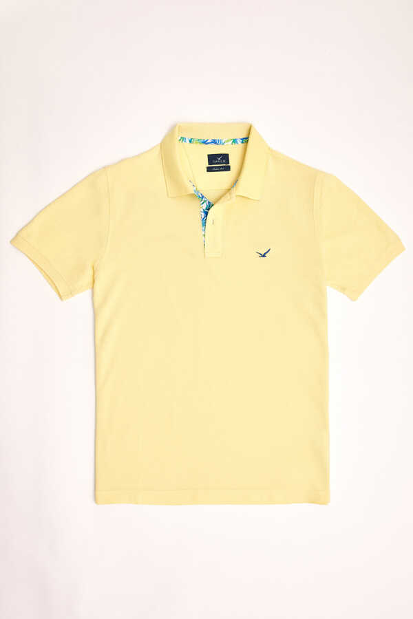 Sarı Büyük Beden Polo Tişört - 5