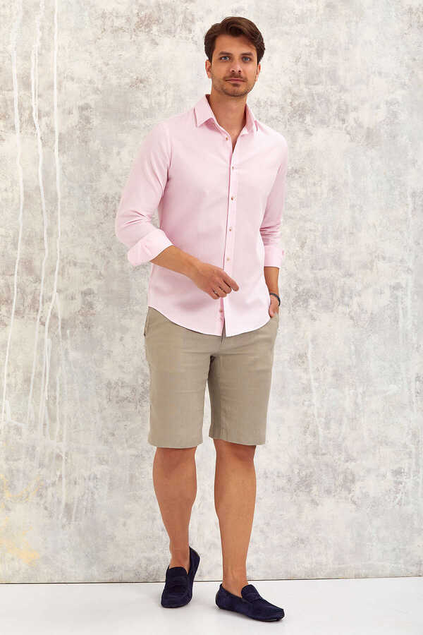 Pembe %100 Pamuk Gömlek