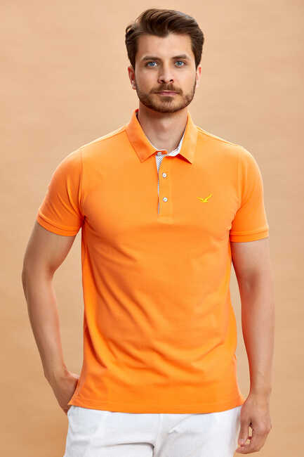 Orange 100% Cotton Polo T-shirt 