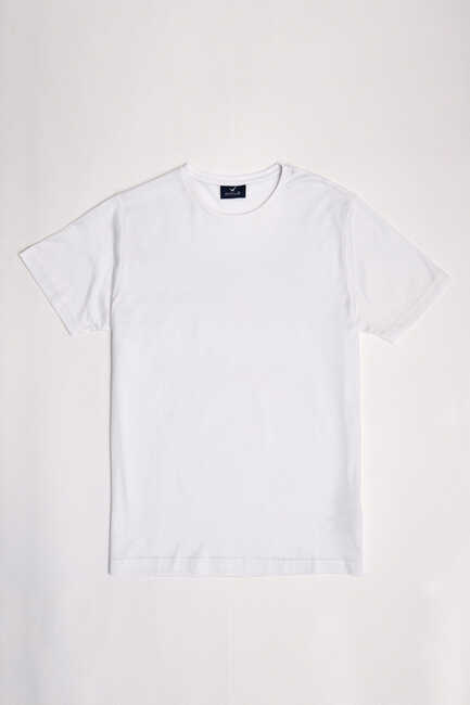 SMILE - MECERO MERCERISED ROUND NECK T- SHIRT - WHITE (1)