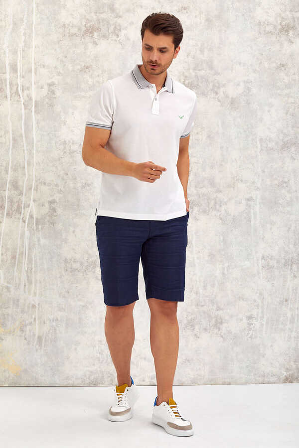 Beyaz %100 Pamuk Polo Tişört