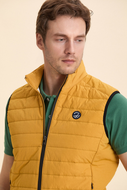 Mustard Yellow Puffer Vest Sarı