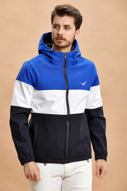 Sax Kapüşonlu Fermuarlı Sweatshirt Saks
