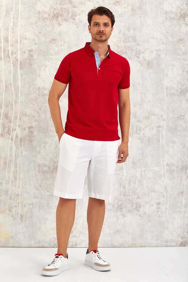 Kırmızı %100 Pamuk Polo Tişört