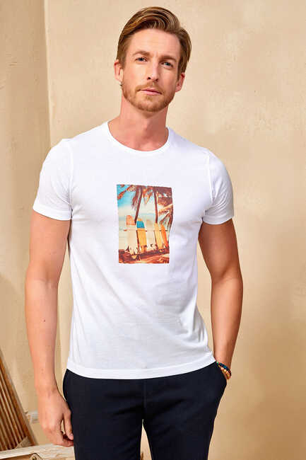 White Printed T-Shirt 