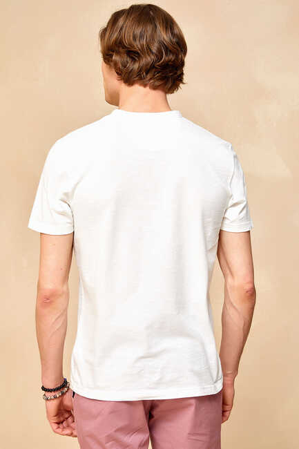 NORTH HENLEY T- SHIRT - OFF WHITE - Thumbnail