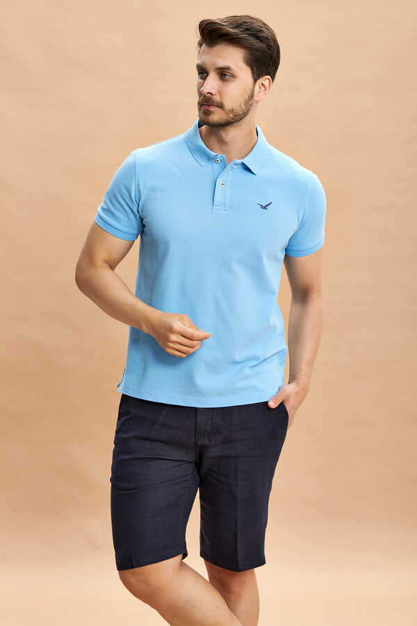 Blue 100% Cotton Polo T-shirt
