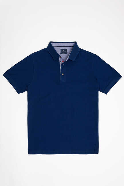 PARISH JAQUARD POLO MAN T-SHIRT - NAVY - Thumbnail