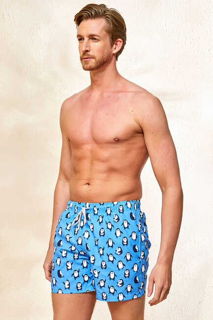 PENGUI MAN SWIM SHORTS - BLUE - Thumbnail