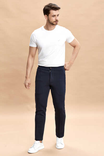 Lacivert Pamuklu Sweat Pantolon 