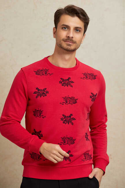 SMILE - RIWORY ERKEK SWEATSHIRT - FUŞYA