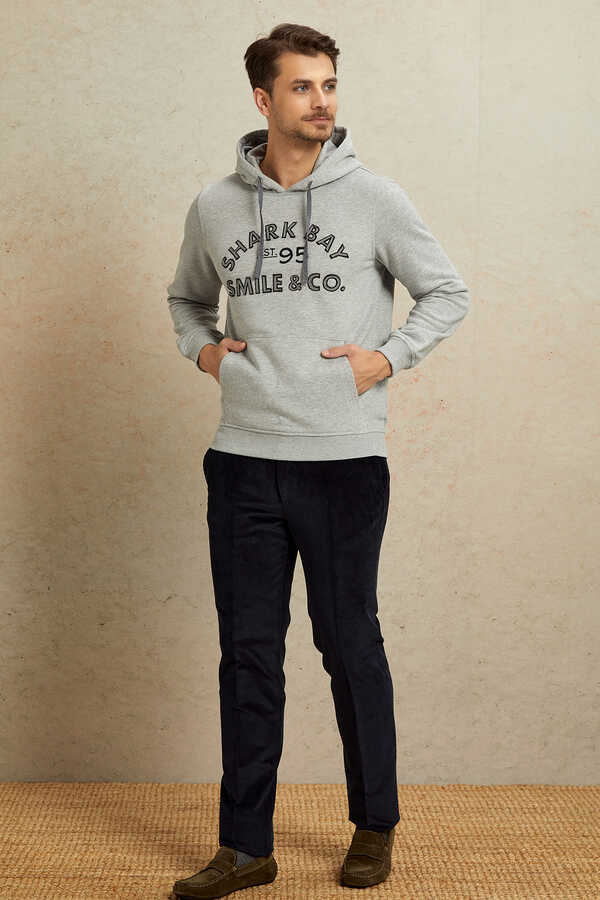 Gri Kapüşonlu Sweatshirt - 3