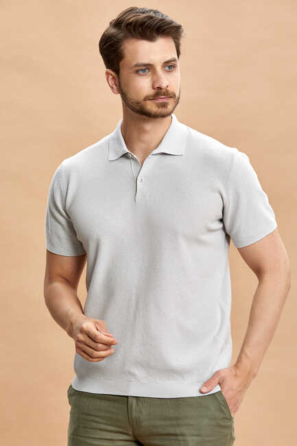 Gray Polo Knitwear T-Shirt Gri