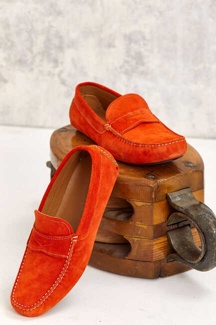Orange Loafer Shoes Orange