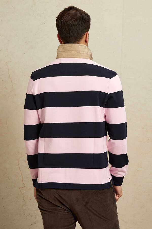 Lacivert - Pembe Kadife Yaka Sweatshirt - 7