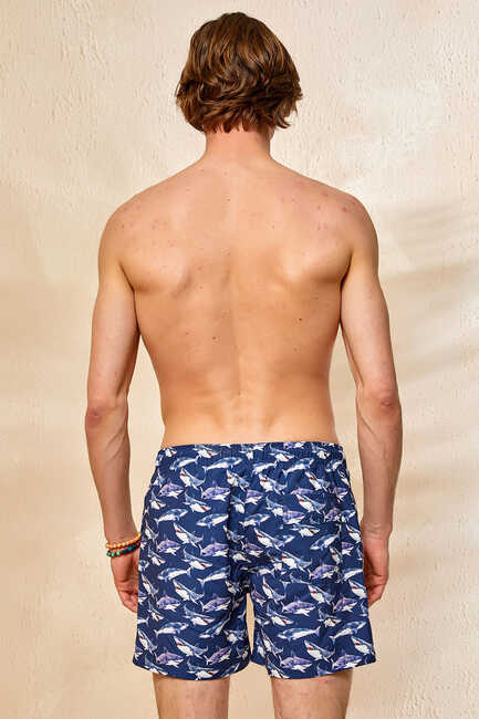 SHARK BAY MAN SWIM SHORTS - NAVY - Thumbnail