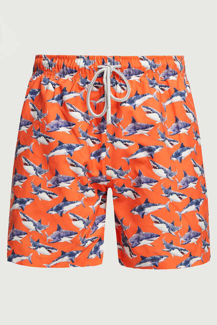 SMILE - SHARK BAY MAN SWIM SHORTS - ORANGE