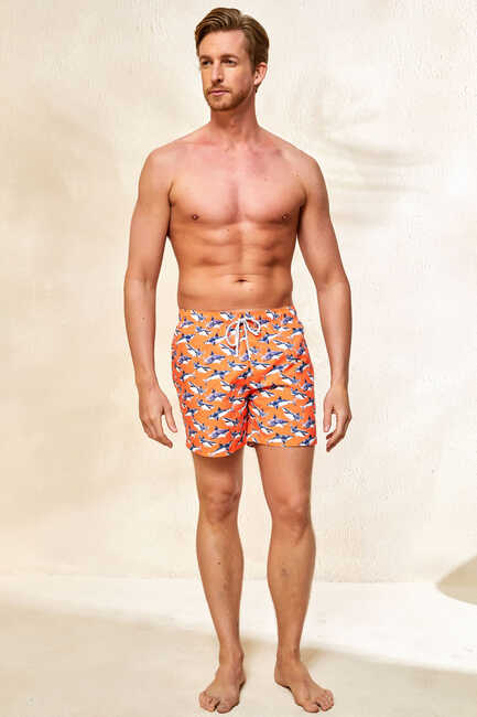 SMILE - SHARK BAY MAN SWIM SHORTS - ORANGE (1)