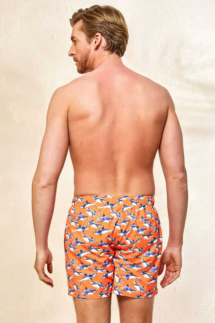 SHARK BAY MAN SWIM SHORTS - ORANGE - Thumbnail