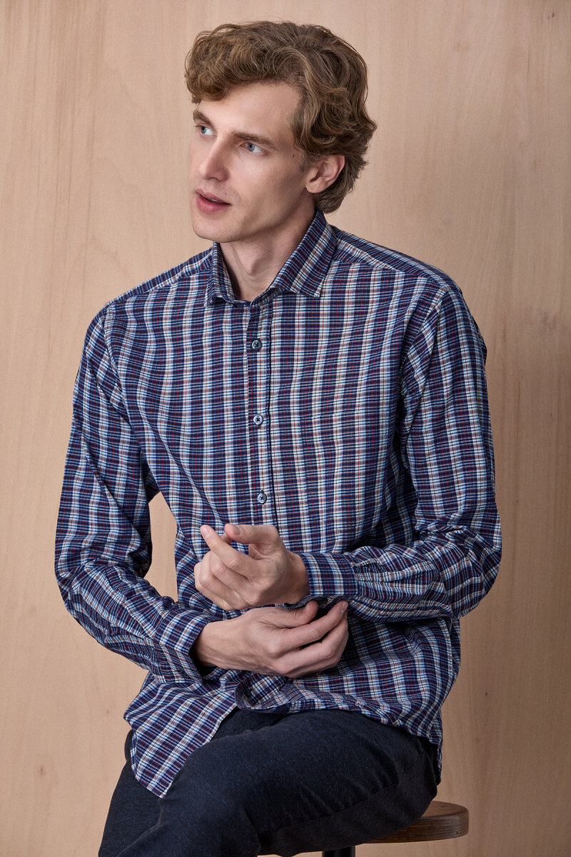 Lacivert %100 Pamuk Gömlek