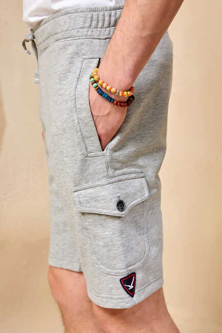 STONE SWEAT SHORTS - GREY MELANGE - Thumbnail