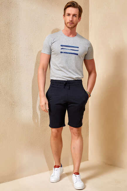 STONE SWEAT SHORTS - NAVY - Thumbnail