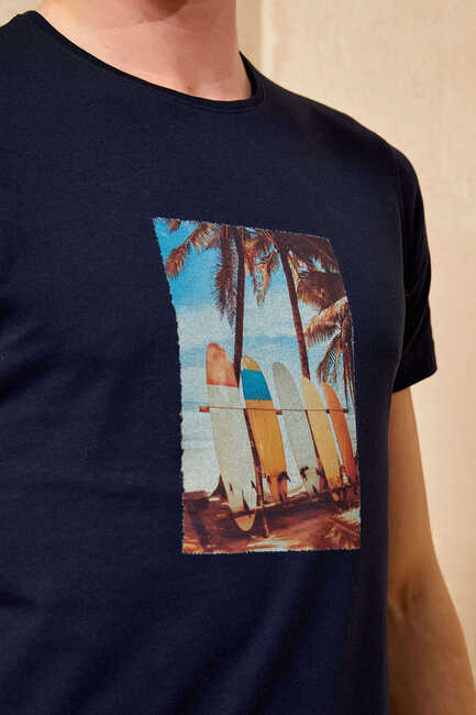 SURFY MAN T- SHIRT - NAVY - Thumbnail